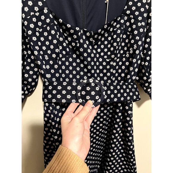 NWT Hutch Jenessa Polka Dot Mini Dress Mod Floral Navy Women's Size 6 - Picture 10 of 13